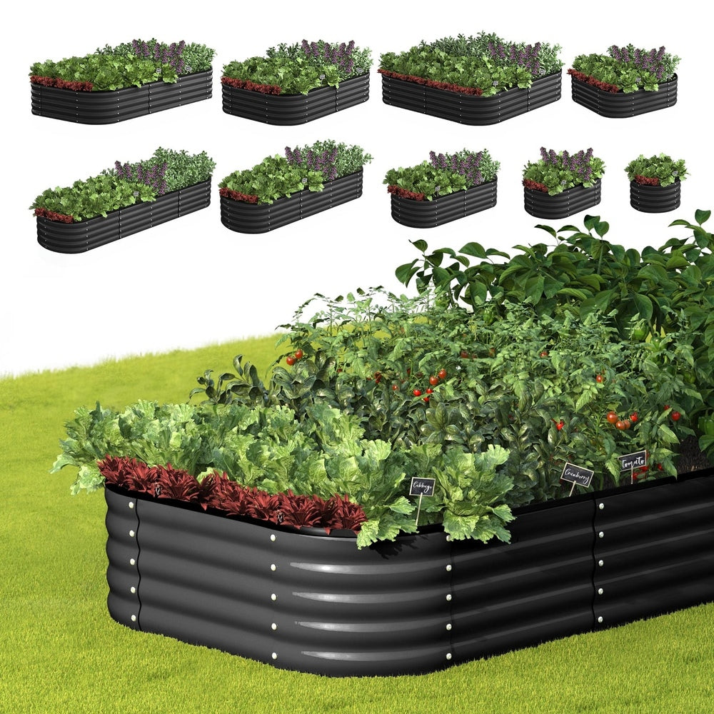 9 in 1 Raised Garden Bed Oval Galvanized Steel