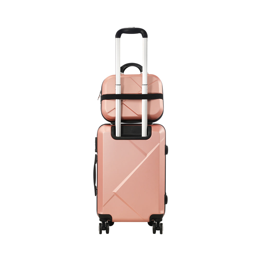2 Piece Luggage Set TSA Lock Hard Case Pink