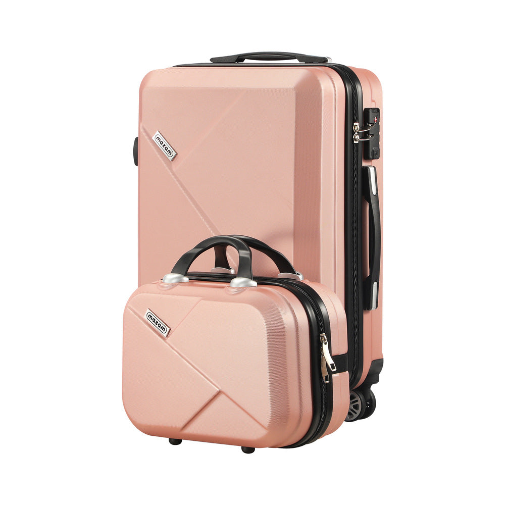 2 Piece Luggage Set TSA Lock Hard Case Pink