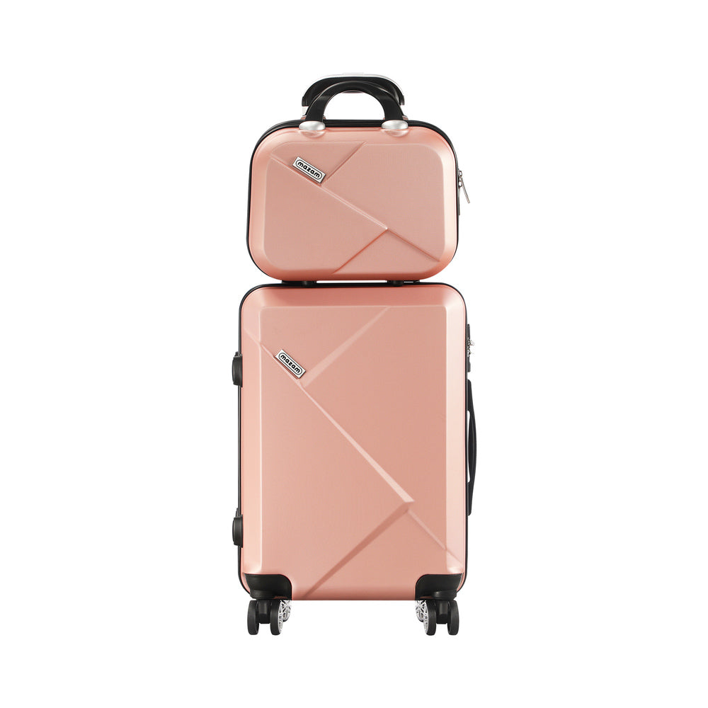 2 Piece Luggage Set TSA Lock Hard Case Pink