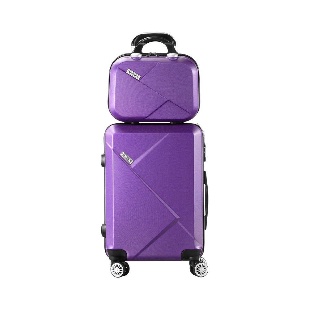 2 Piece Luggage Set TSA Lock Hard Case Purple