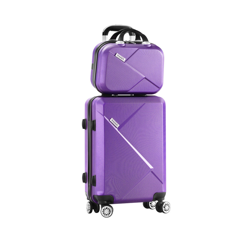 2 Piece Luggage Set TSA Lock Hard Case Purple