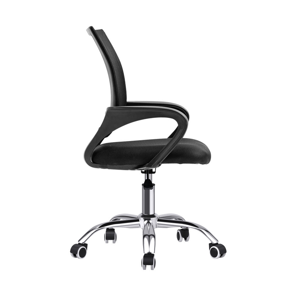 Office Chair Swivel with Armrests and Casters Black
