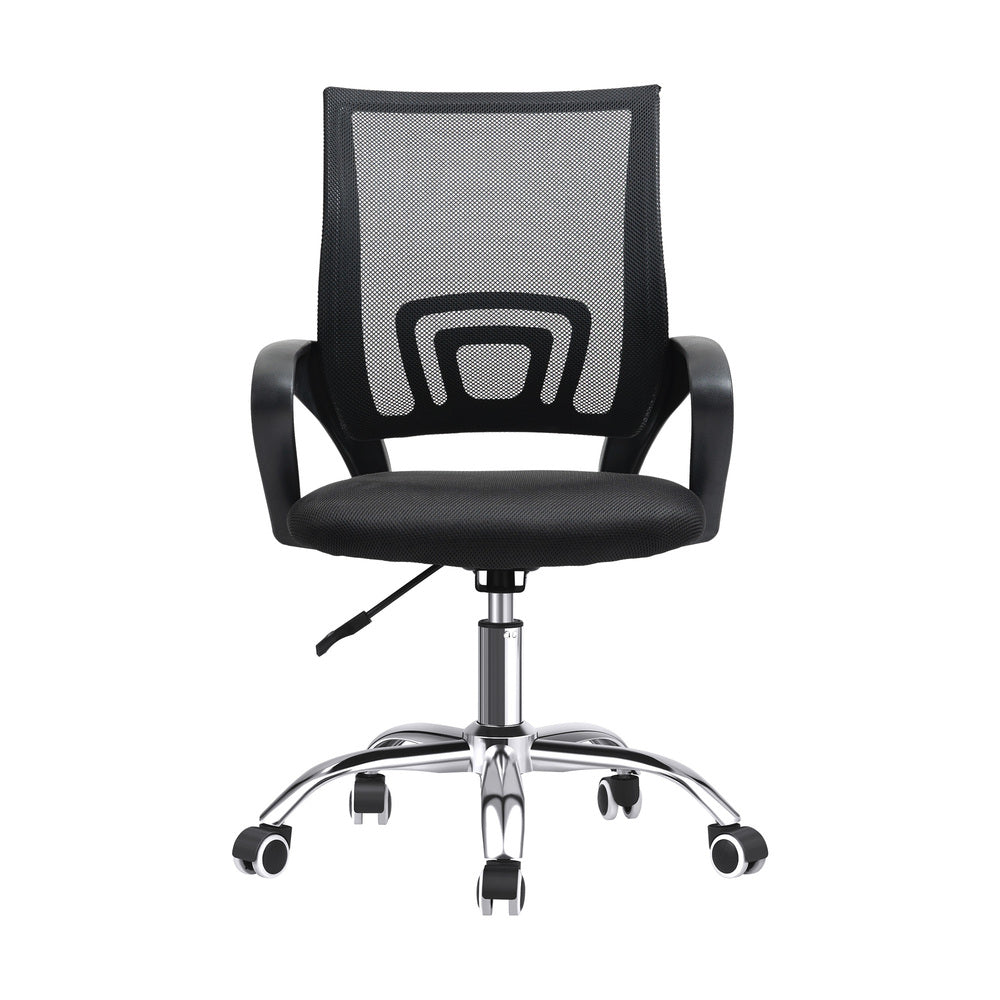 Office Chair Swivel with Armrests and Casters Black
