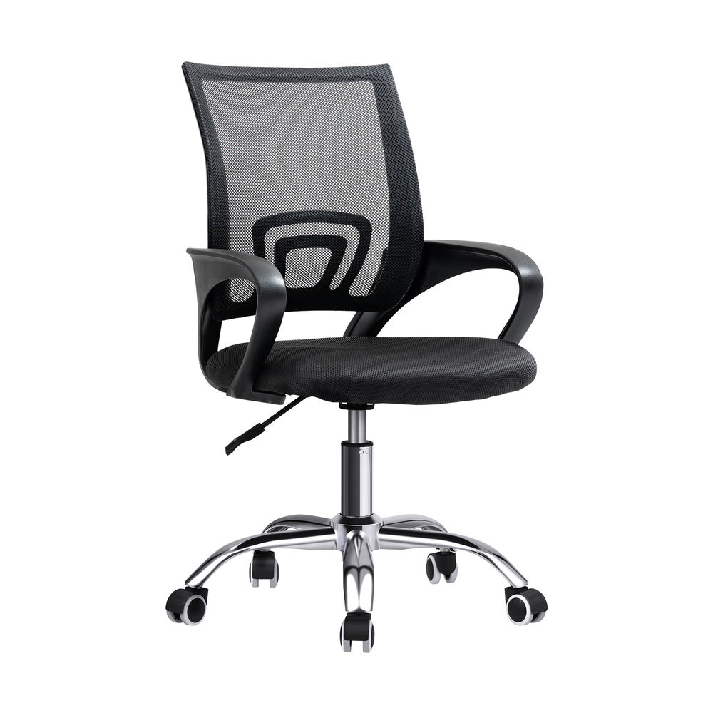Office Chair Swivel with Armrests and Casters Black