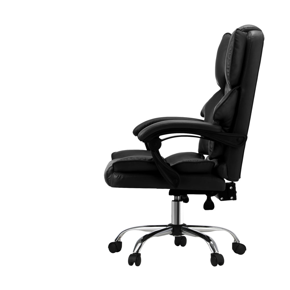 Massage Office Chair PU Leather Black