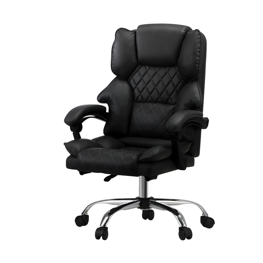 Massage Office Chair PU Leather Black