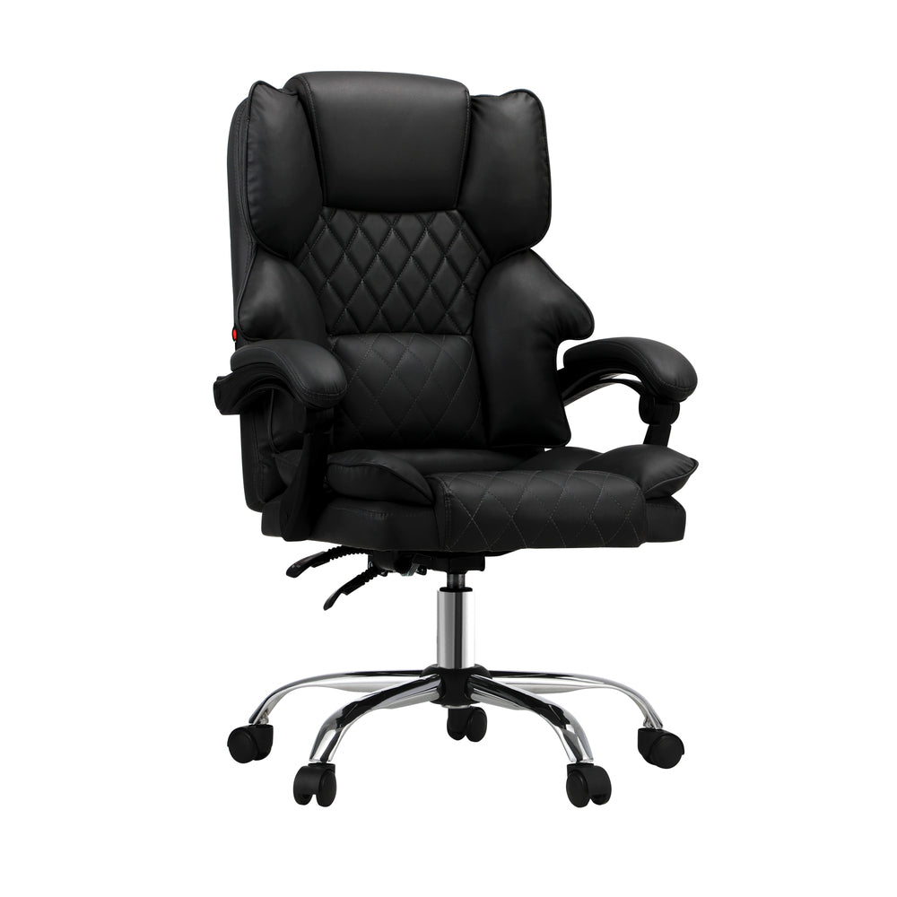 Massage Office Chair PU Leather Black
