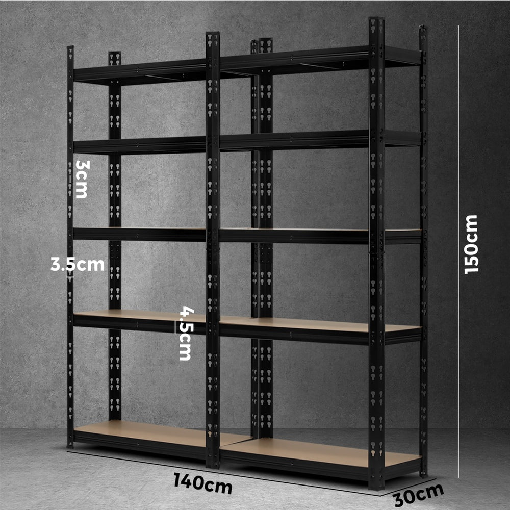 Warehouse Storage Shelf Steel Pallet Set of 2