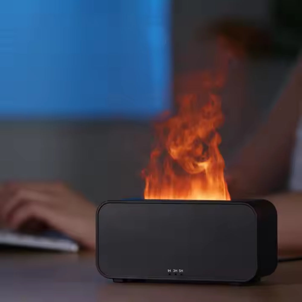 Flame Aromatherapy Humidifier Mini Diffuser with LED Light and Timer