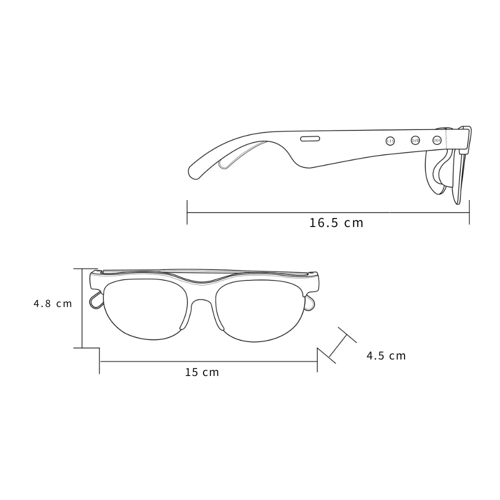 AI Translation Bluetooth Glasses with Microphone and Earphones