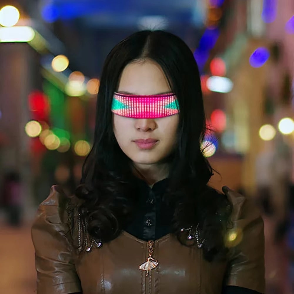 DIY Shining Electronic Futuristic Eyewear Glow The Dark Bluetooth LED Luminous Glasses