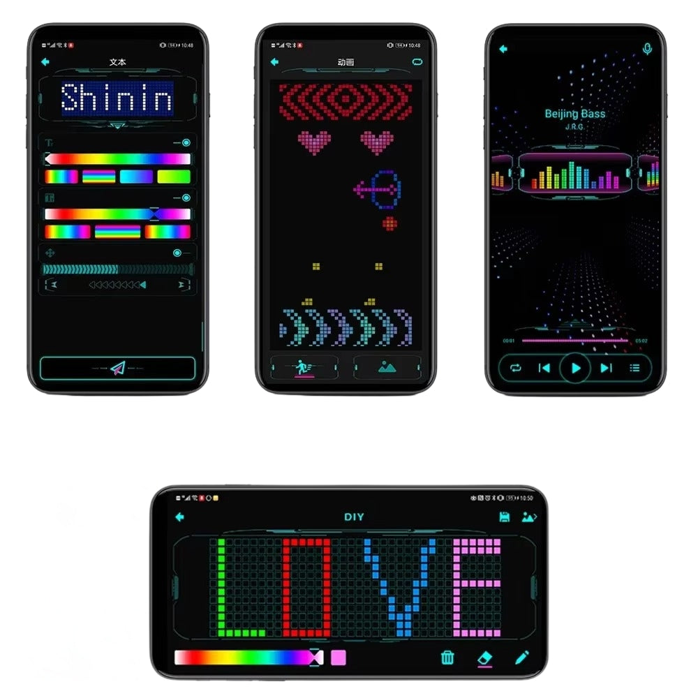 DIY Shining Electronic Futuristic Eyewear Glow The Dark Bluetooth LED Luminous Glasses