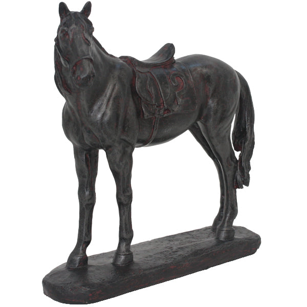 Equestrian Saddle Statue 24cm Polyresin Horse Sculpture Home Decor
