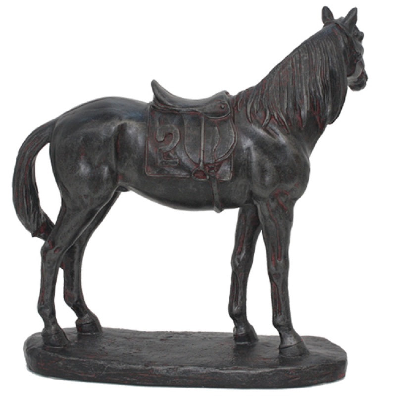 Equestrian Saddle Statue 24cm Polyresin Horse Sculpture Home Decor