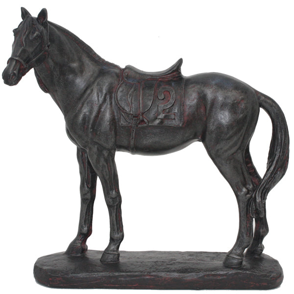 Equestrian Saddle Statue 24cm Polyresin Horse Sculpture Home Decor