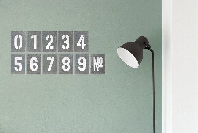 Number Wall Art Set of 11 Iron Pieces Decorative Graphic Home Decor
