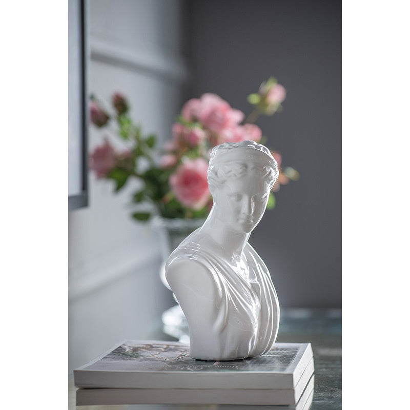 Odessa Bust Statue 23cm White Ceramic Classical Decorative Sculpture