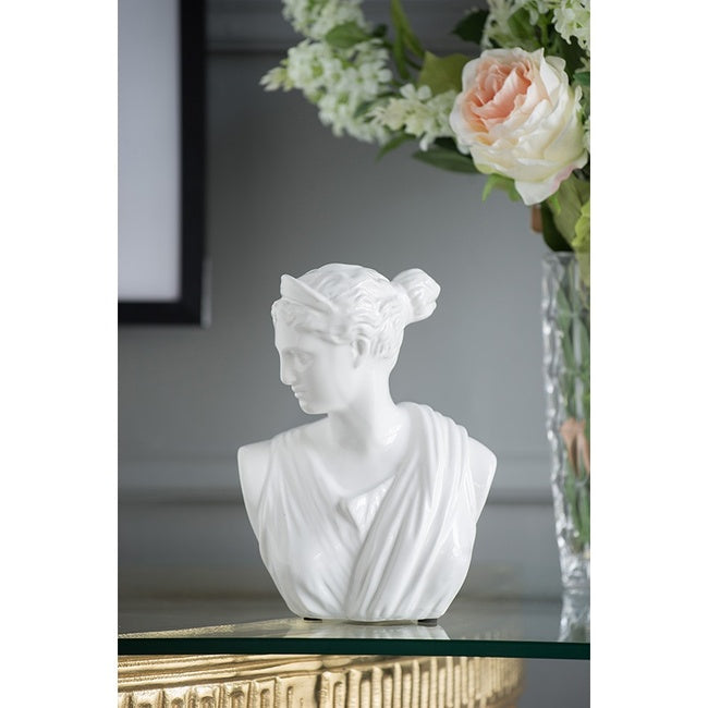 Odessa Bust Statue 23cm White Ceramic Classical Decorative Sculpture