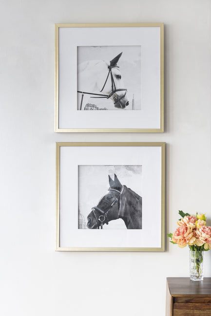 Horse Framed Prints Set of 2 56cm "The Horses" Artwork for Walls