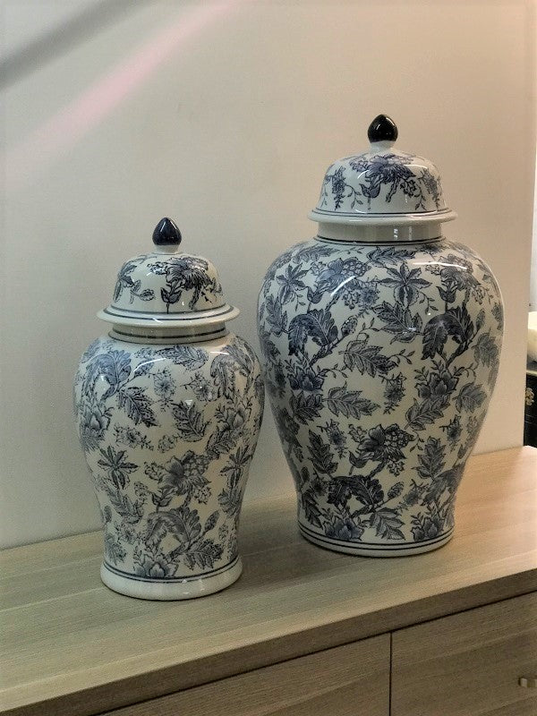 Chinoiserie Tall Ginger Jar 59cm Blue & White Porcelain Decorative Jar