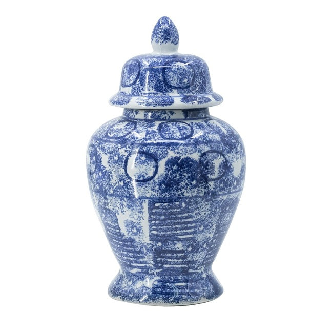 Blue & White Abstract Ginger Jar Medium 43cm Porcelain Home Decorative Jar