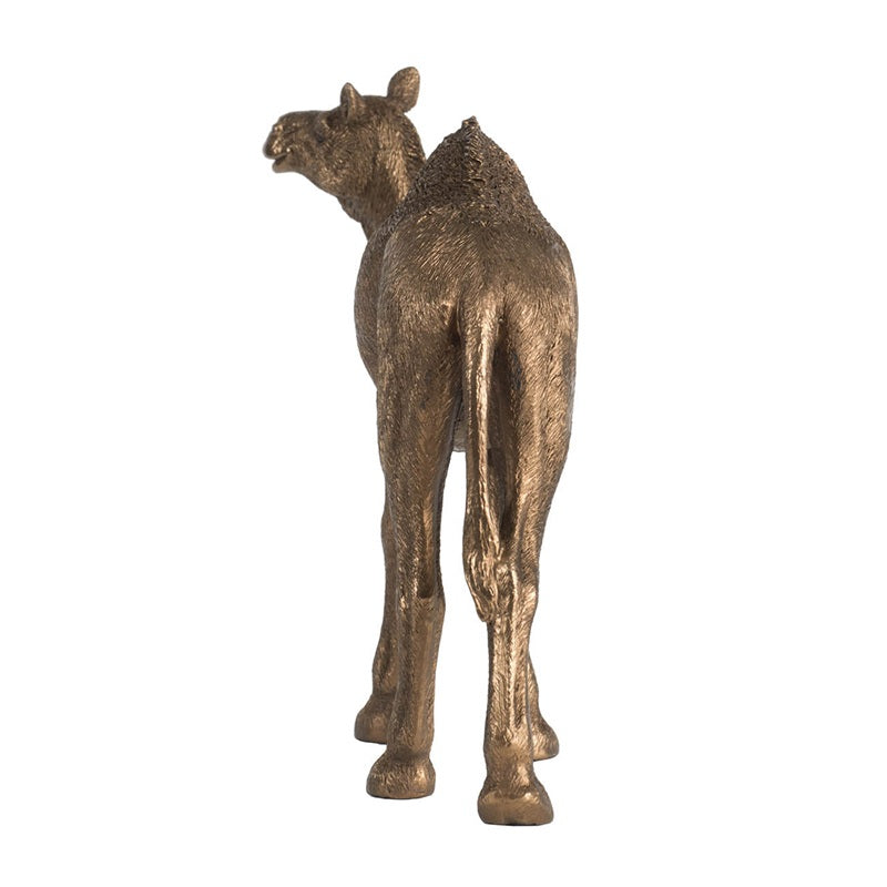 Camel Statue Polyresin Home Decor Copper Finish - 18 cm