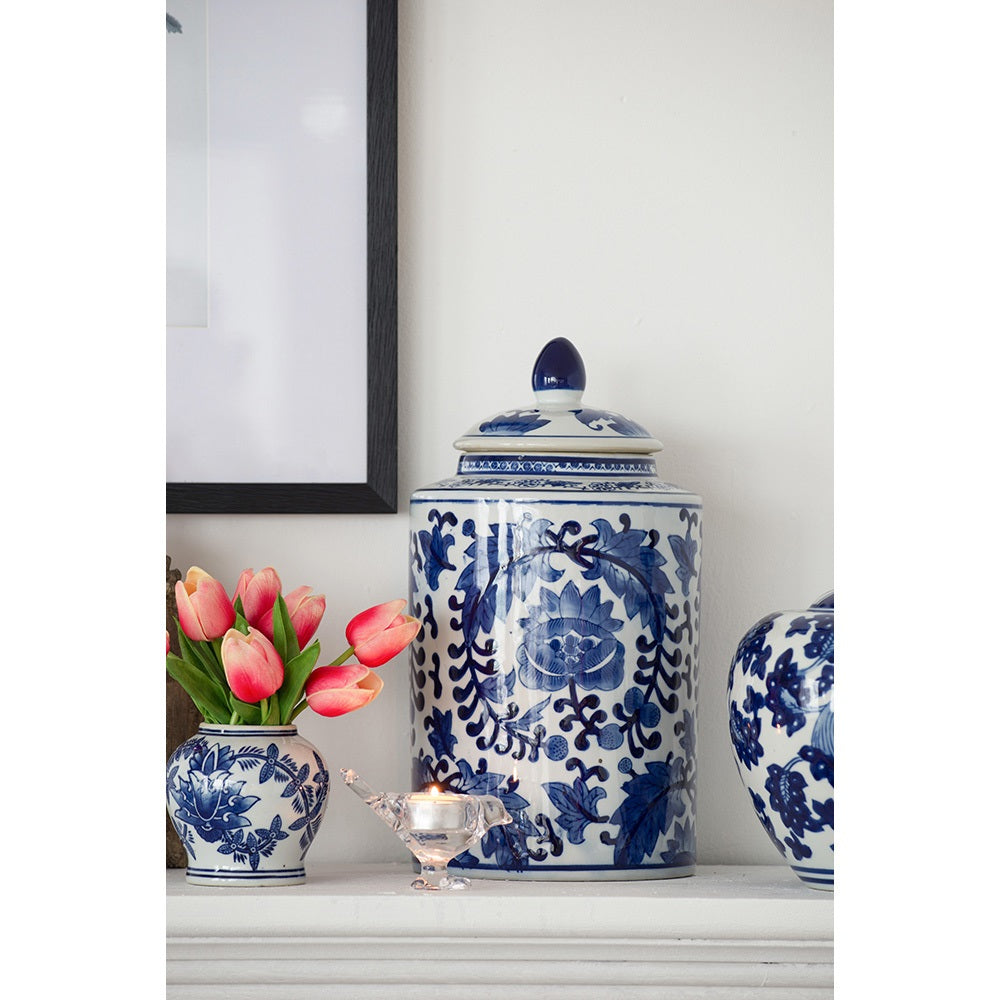 Indra Large Porcelain Jar with Lid Decorative Storage Container