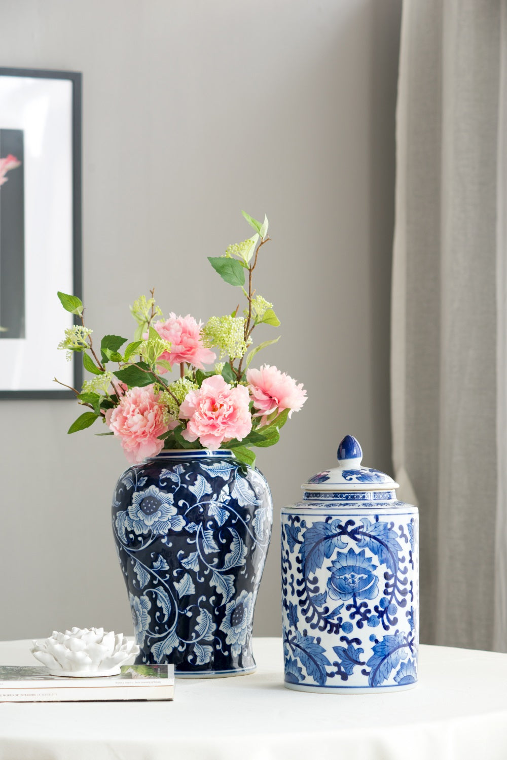 Indra Large Porcelain Jar with Lid Decorative Storage Container