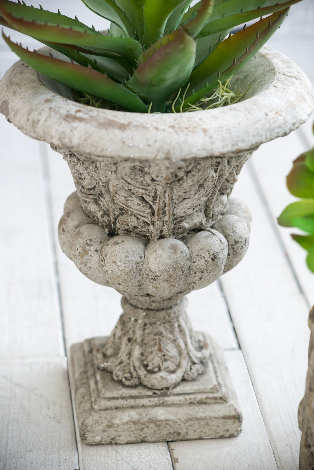 Danna Ornate Concrete Garden Urn Small Decorative Planter Antique Finish