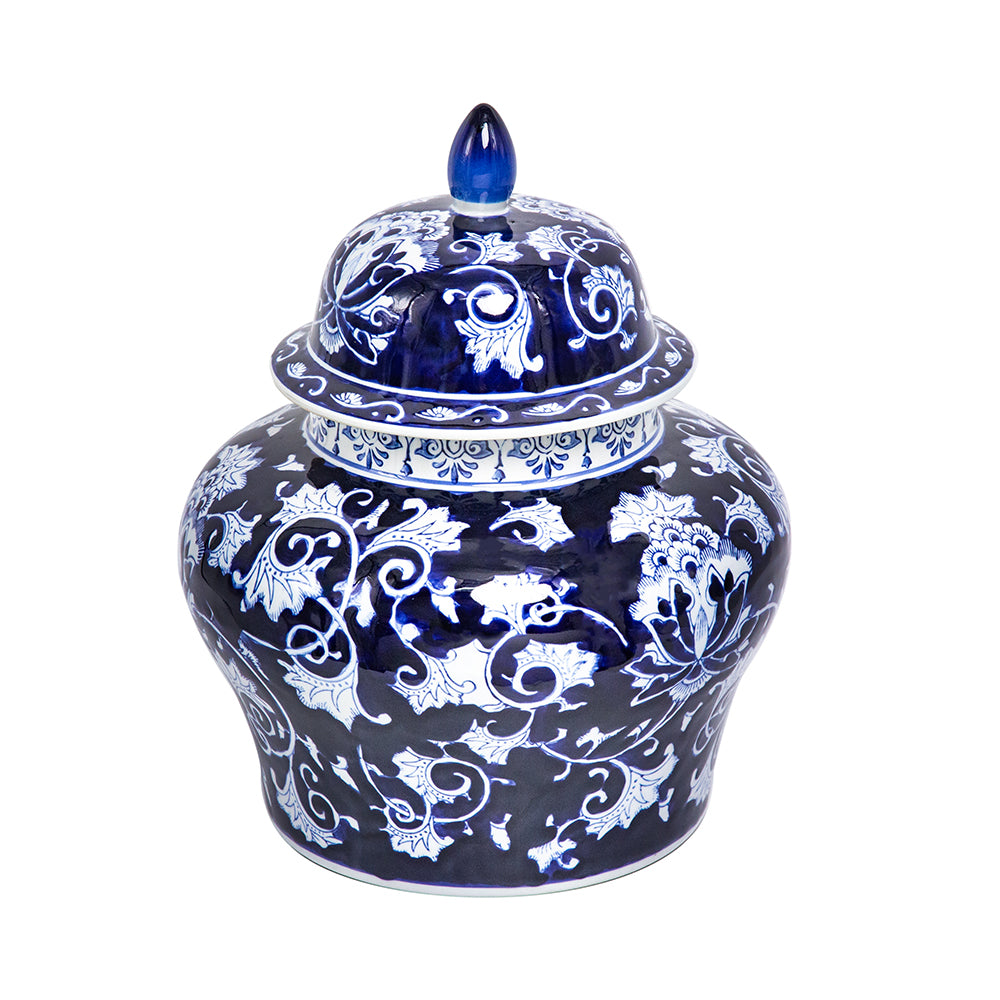 Aline Ginger Jar 43cm Porcelain Decorative Accent with Blue and White Design