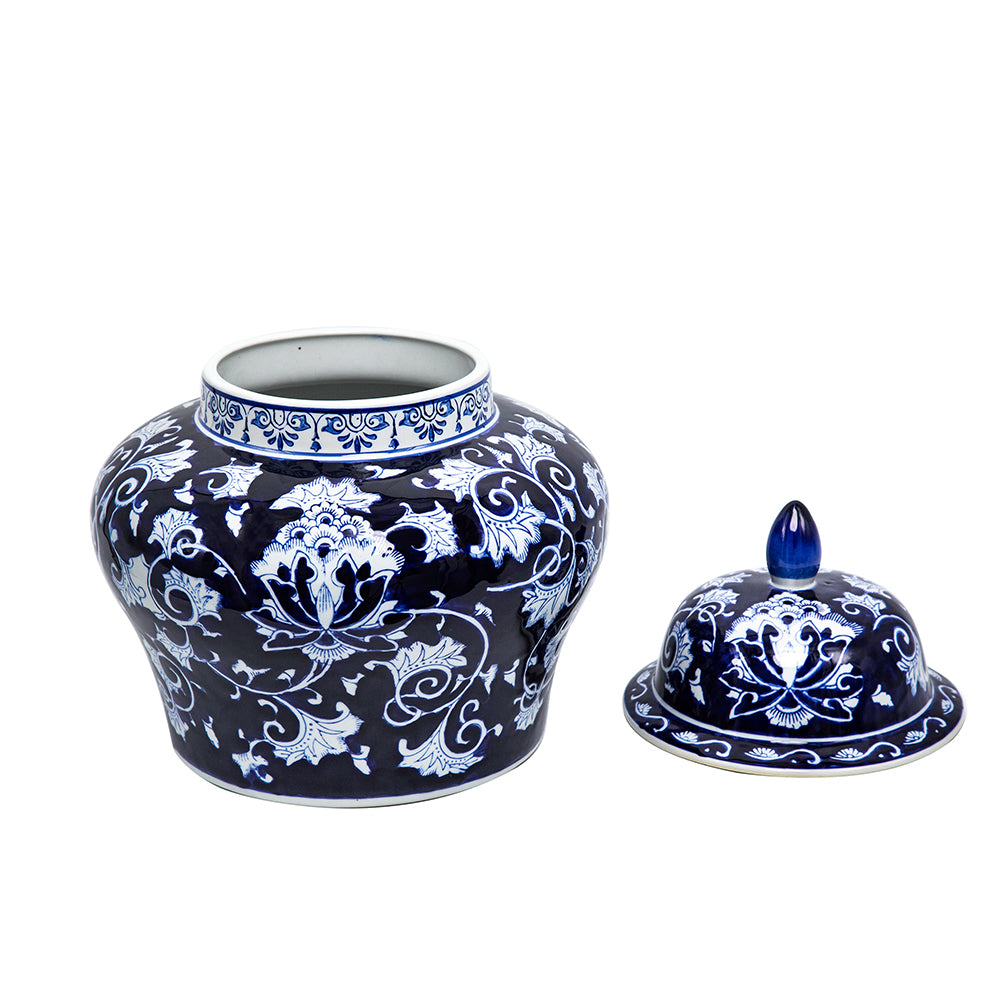 Aline Ginger Jar 43cm Porcelain Decorative Accent with Blue and White Design