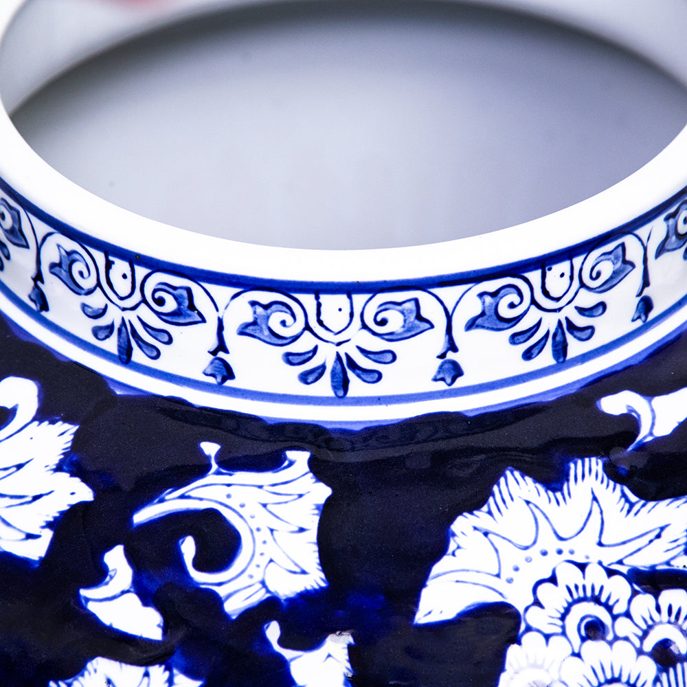 Aline Ginger Jar 43cm Porcelain Decorative Accent with Blue and White Design