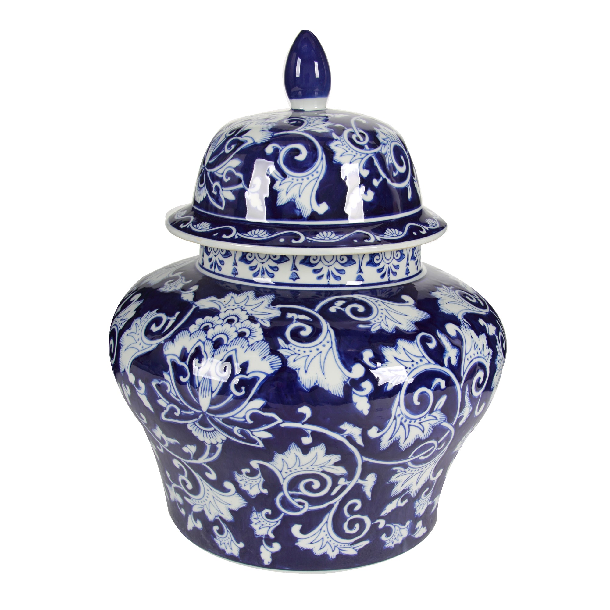 Aline Ginger Jar 43cm Porcelain Decorative Accent with Blue and White Design