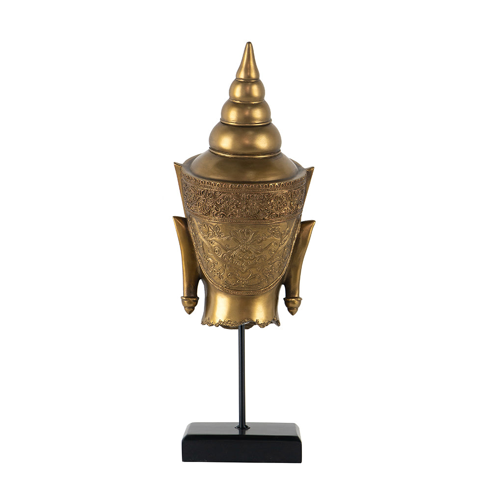 Buddha Statue Head on Stand 50cm Polyresin Decorative Accent for Home