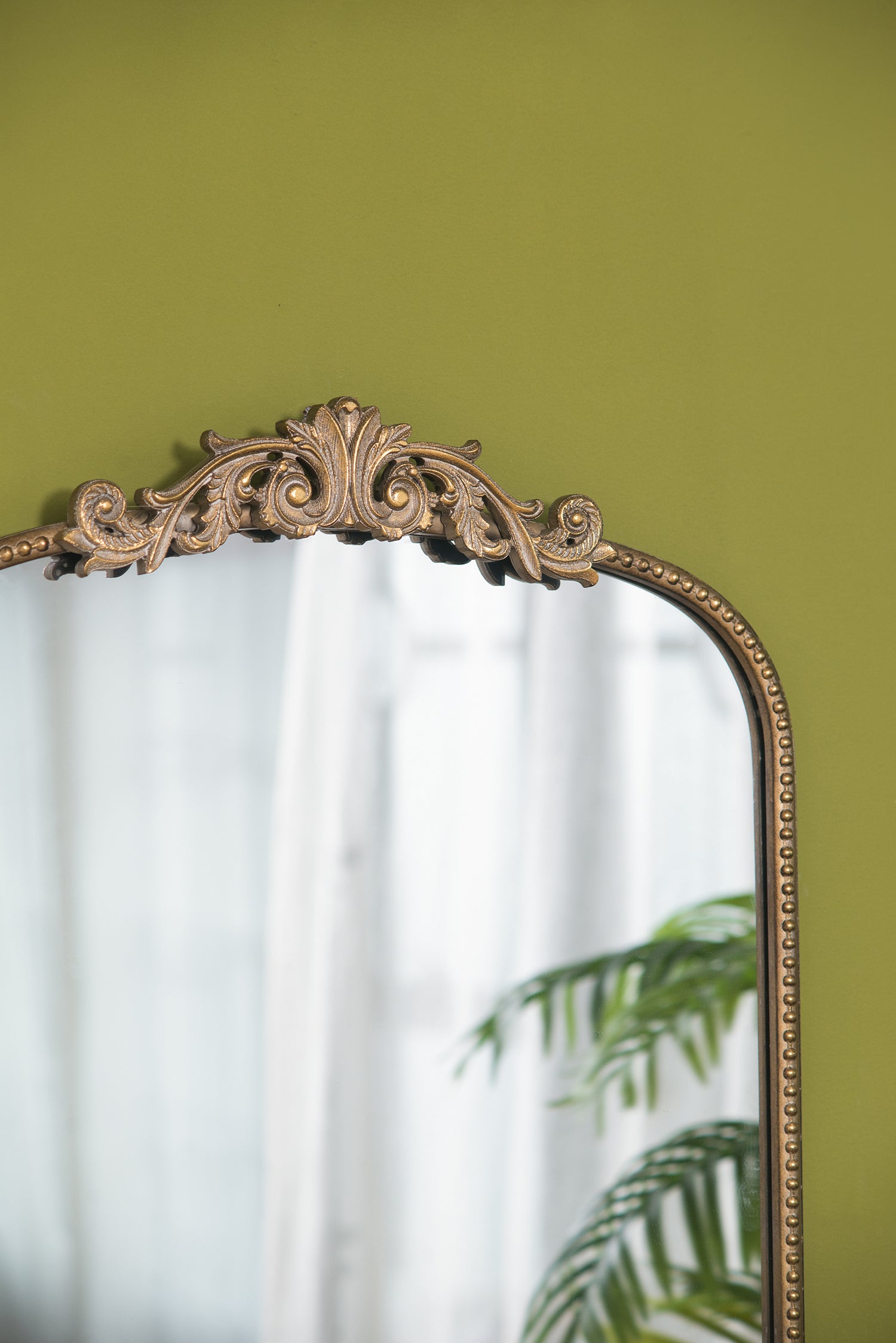 Baroque Tall Gold Decorative Wall Mirror 91cm Elegant Accent for Bedroom or Living Room