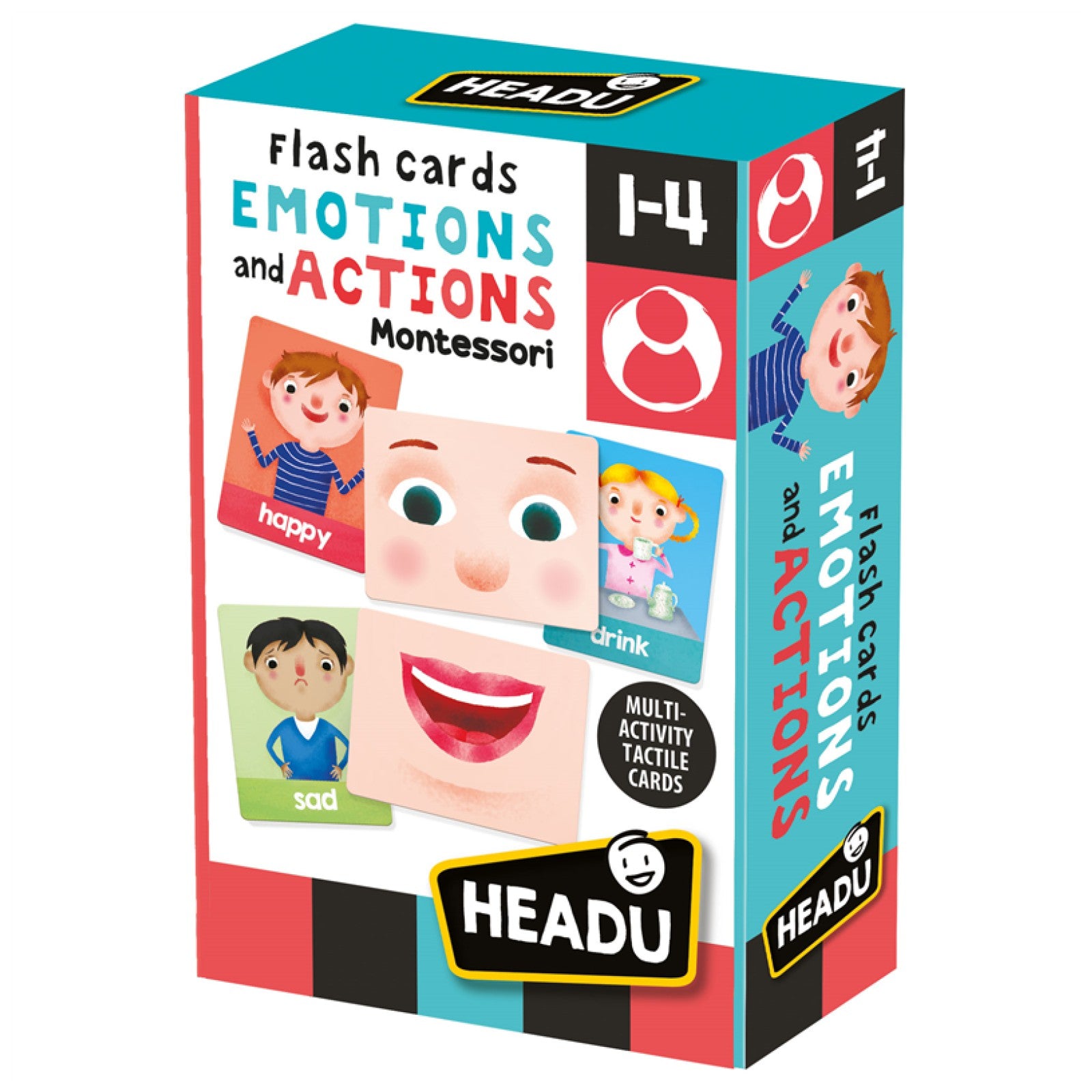 Headu Montessori Flashcards  Emotions and Actions Learning Set for Kids