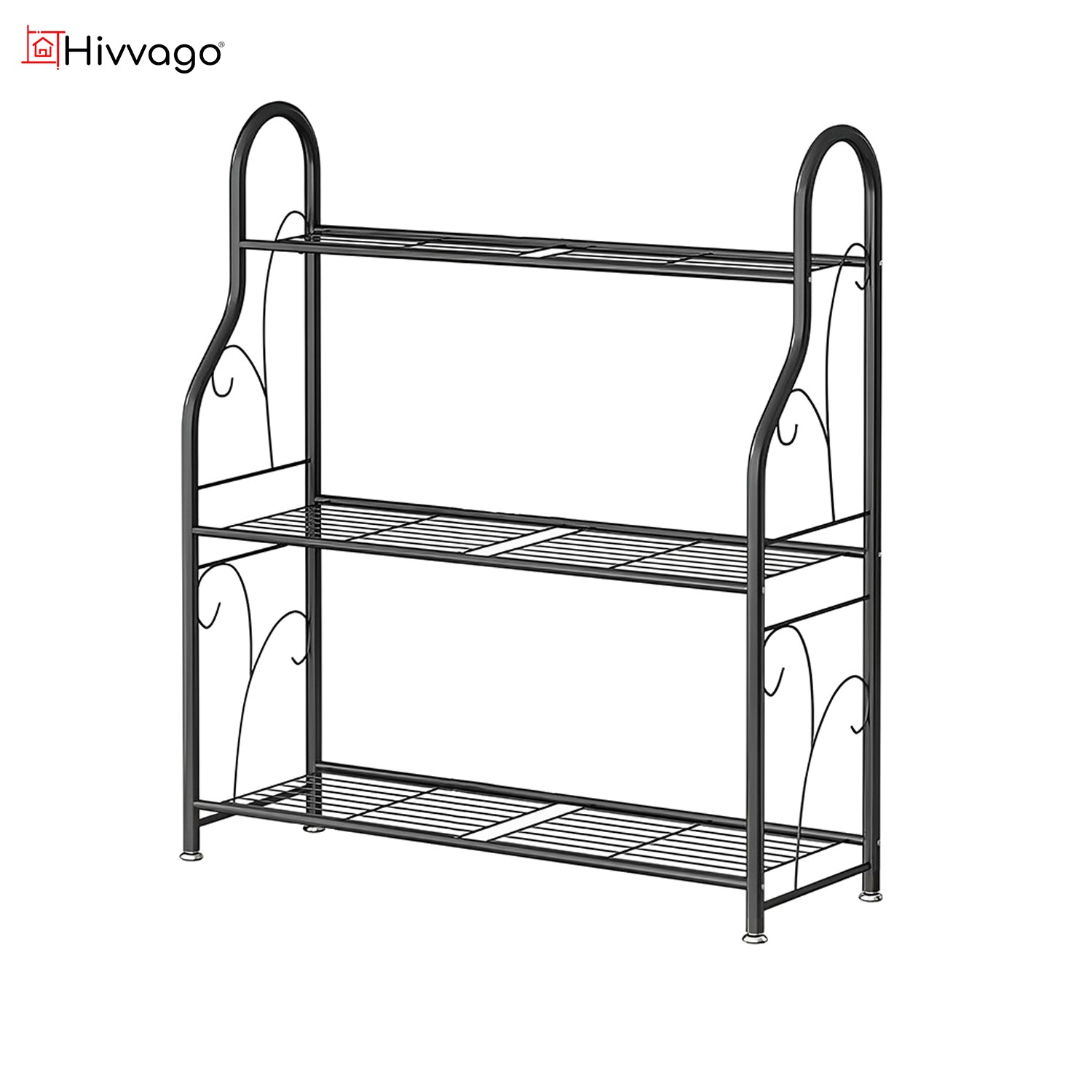 Hivvago 3-Tier Metal Plant Stand – Indoor Outdoor Rack for Potted Plants & Décor