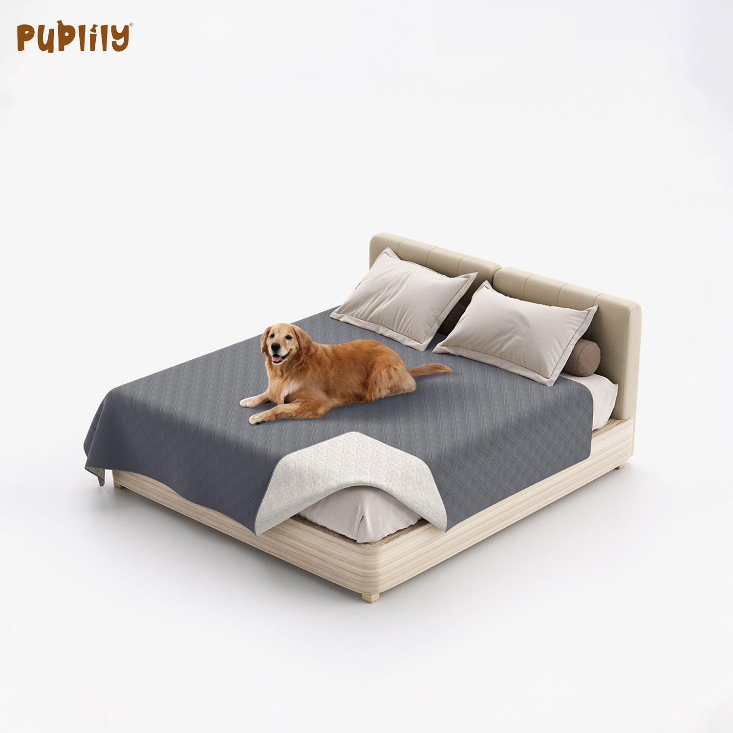 PupLily Waterproof Pet Blanket & Furniture Cover for Sofa, Couch & Bed - Grey
