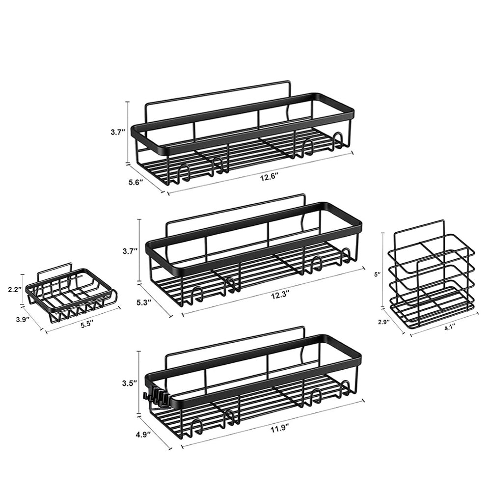 Hivvago Stainless Steel Bathroom Organizer with Adhesive Shelves