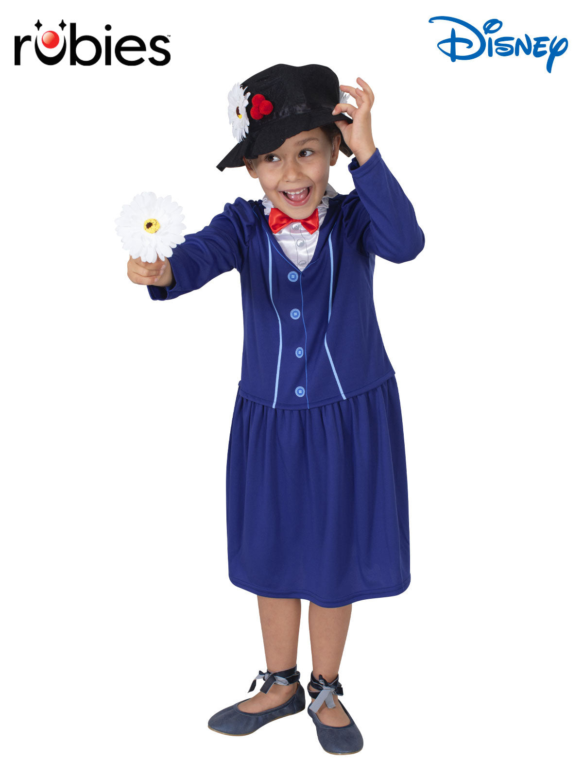 Mary Poppins Kids Costume – Blue Dress with Hat &amp; Bow Tie for Book Week – Blue Colour