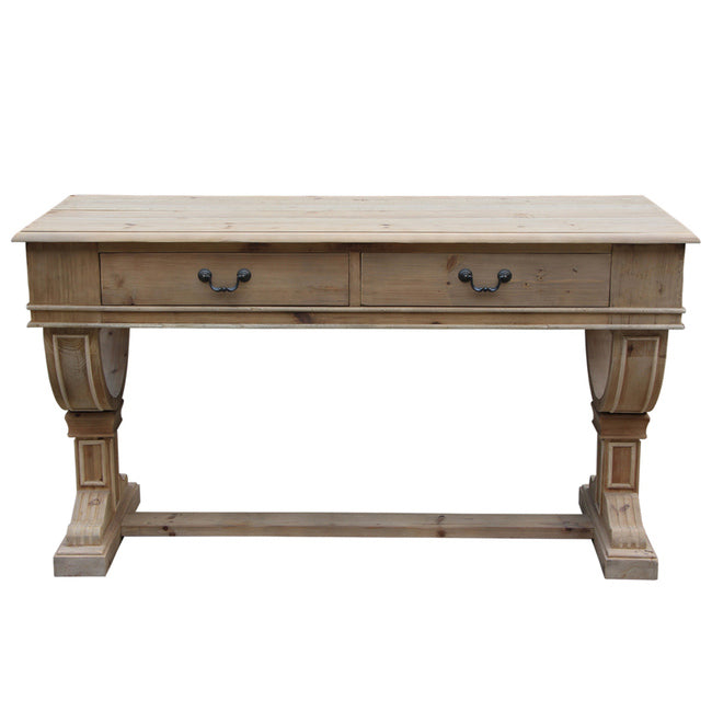 Curtis 2 Drawer Petite Console Natural Reclaimed Timber Rustic Home Accent