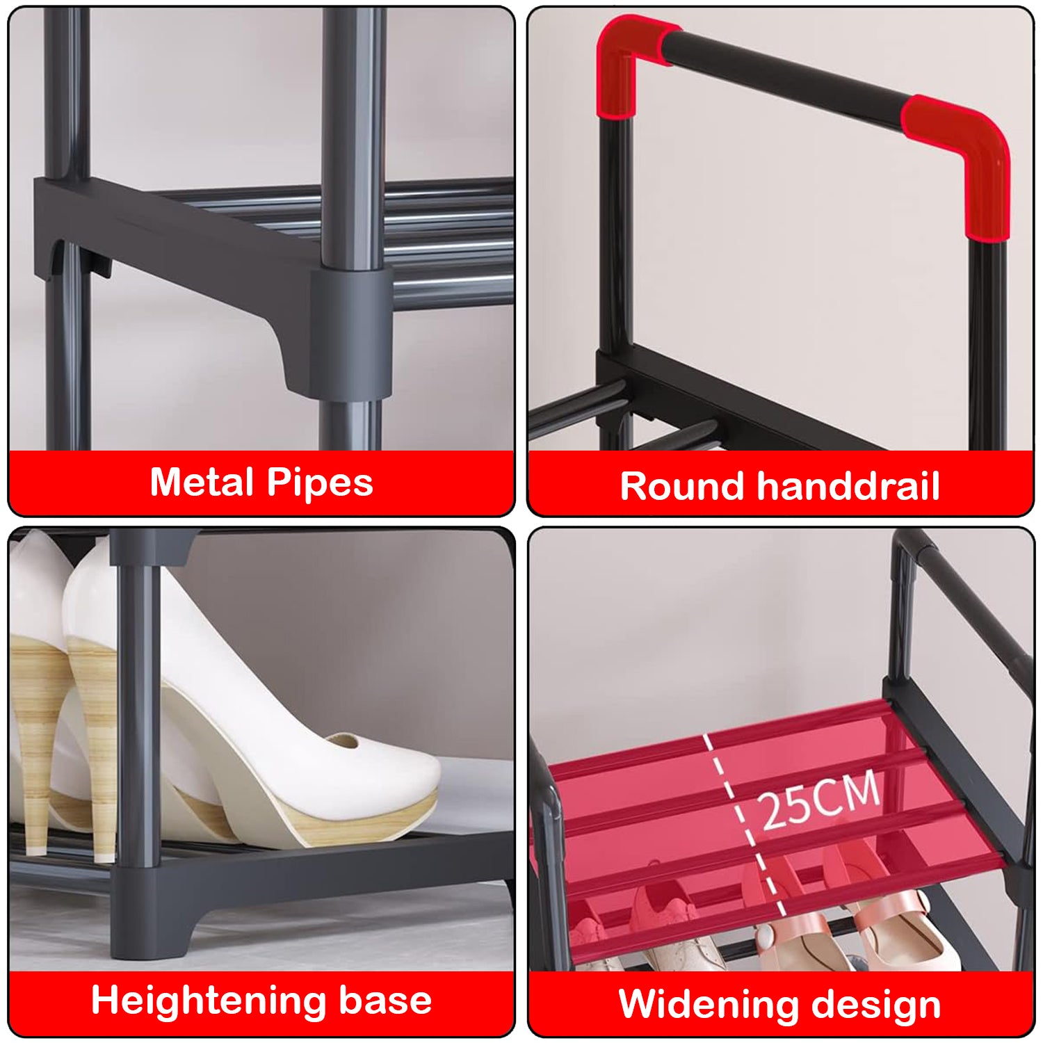 Hivvago 6 Tiers Shoe Rack Storage Organizer Shelf Adjustable Space Saver