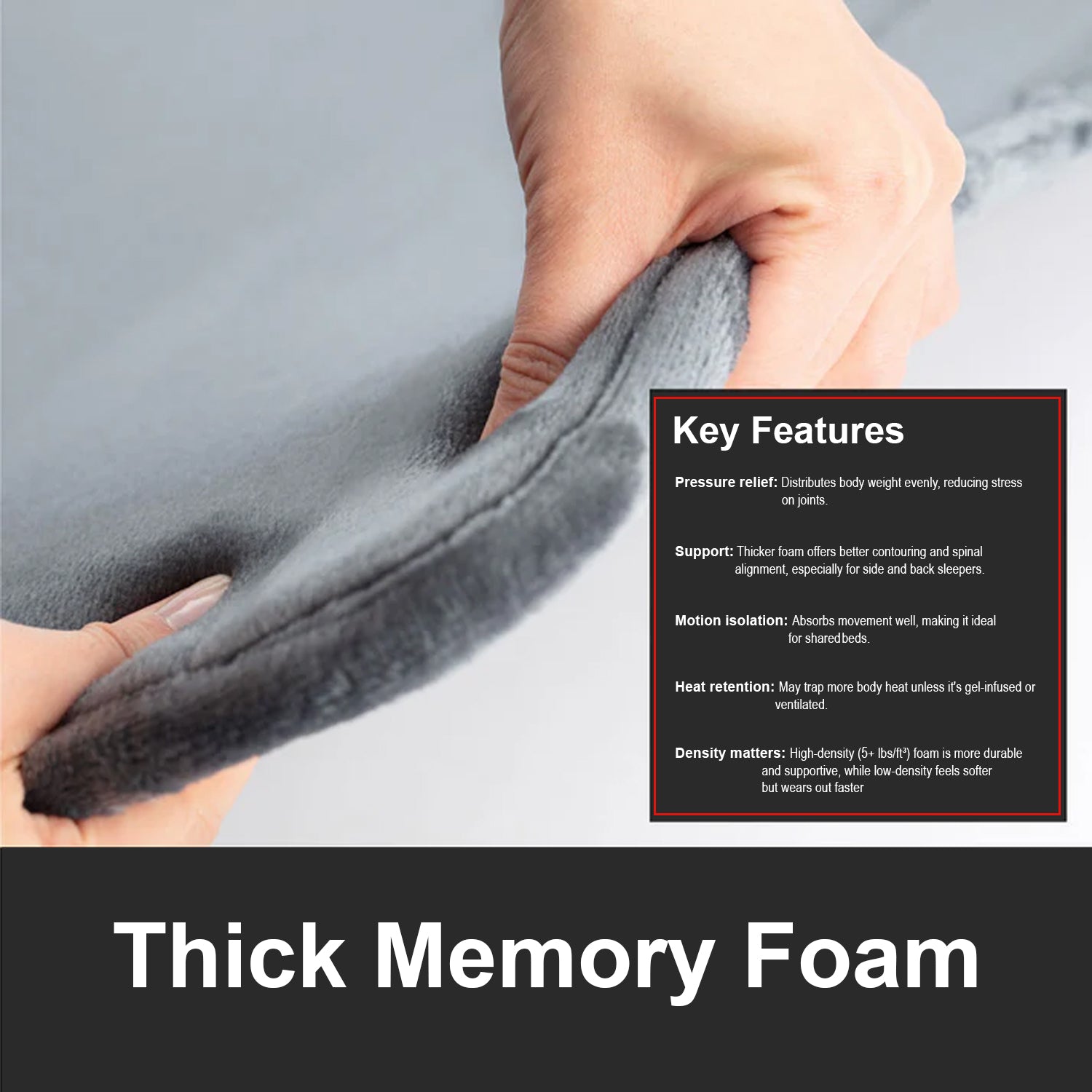 Hivvago Thick Memory Foam Bath Mat – Soft Velvet, Non-Slip, Grey Rug