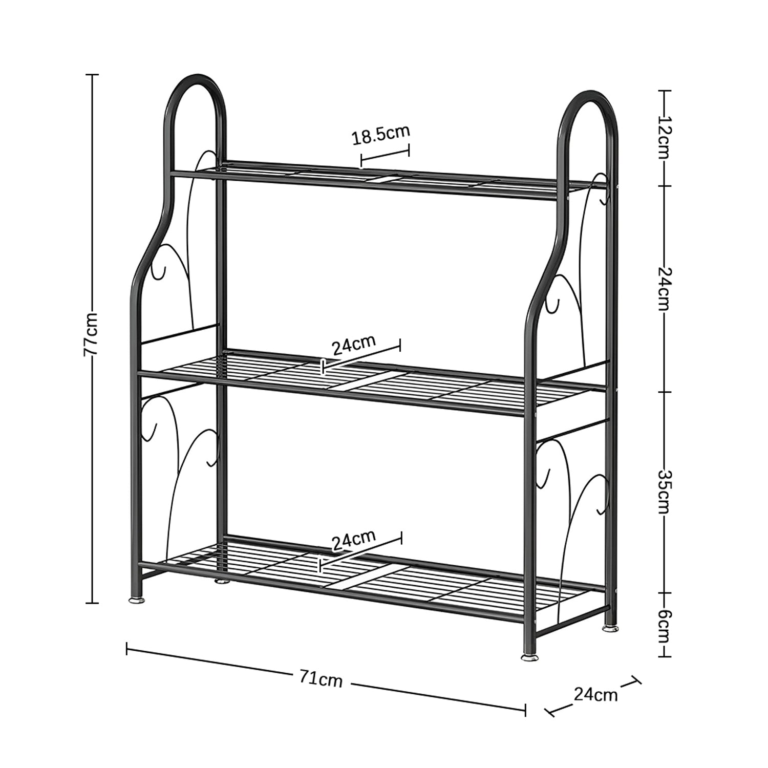 Hivvago 3-Tier Metal Plant Stand – Indoor Outdoor Rack for Potted Plants & Décor
