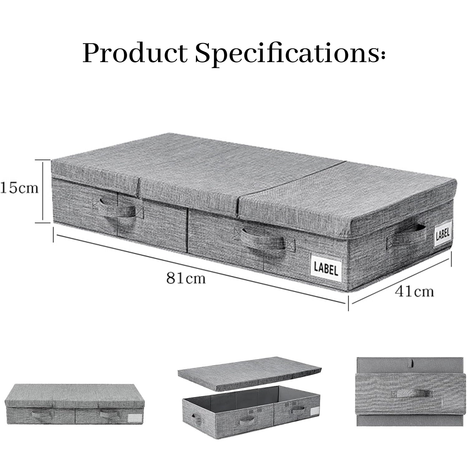 Hivvago Underbed Storage Container – Foldable Box with Lids & Label Pocket