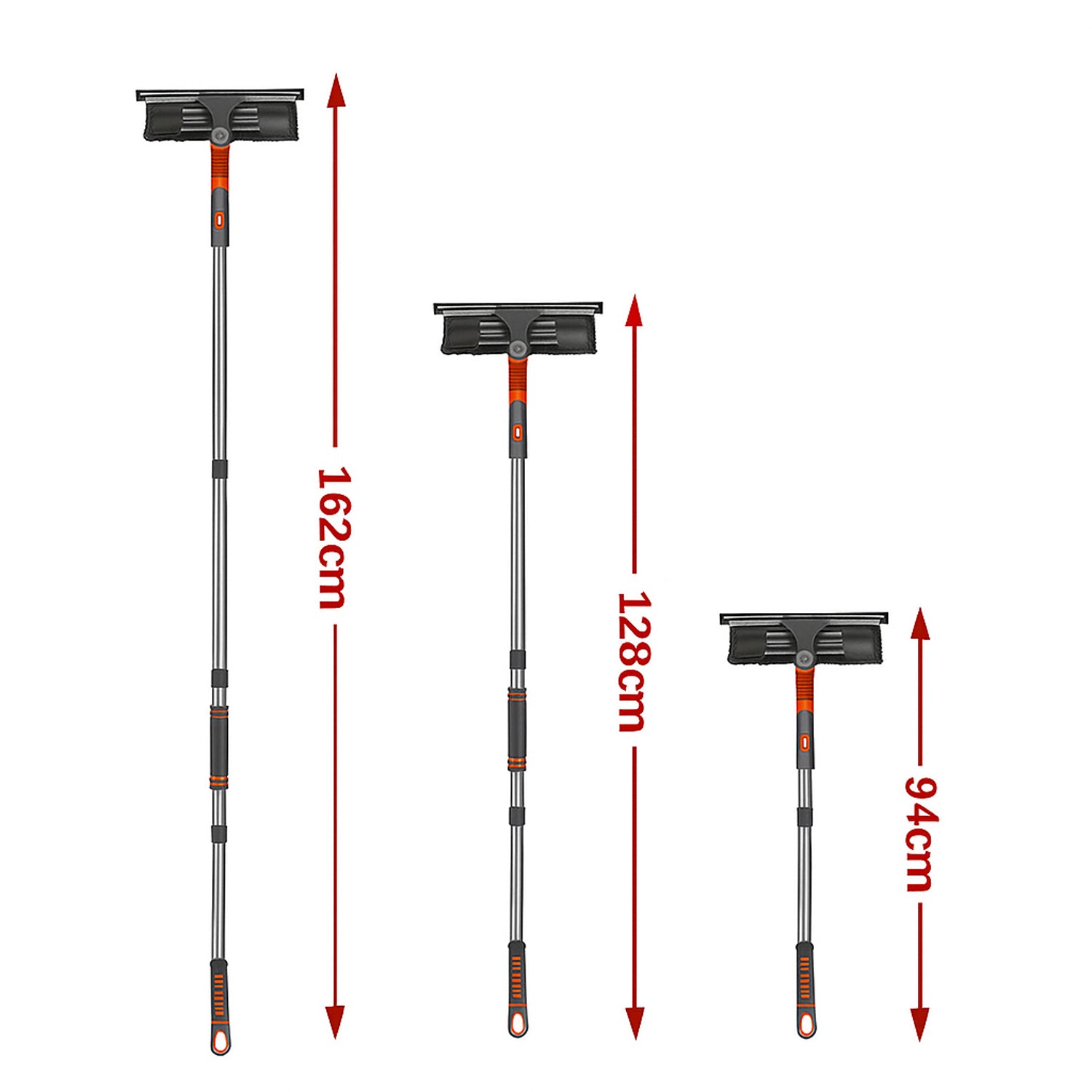 Hivvago 2-in-1 Window Cleaner Kit – Squeegee with Adjustable Extension Pole