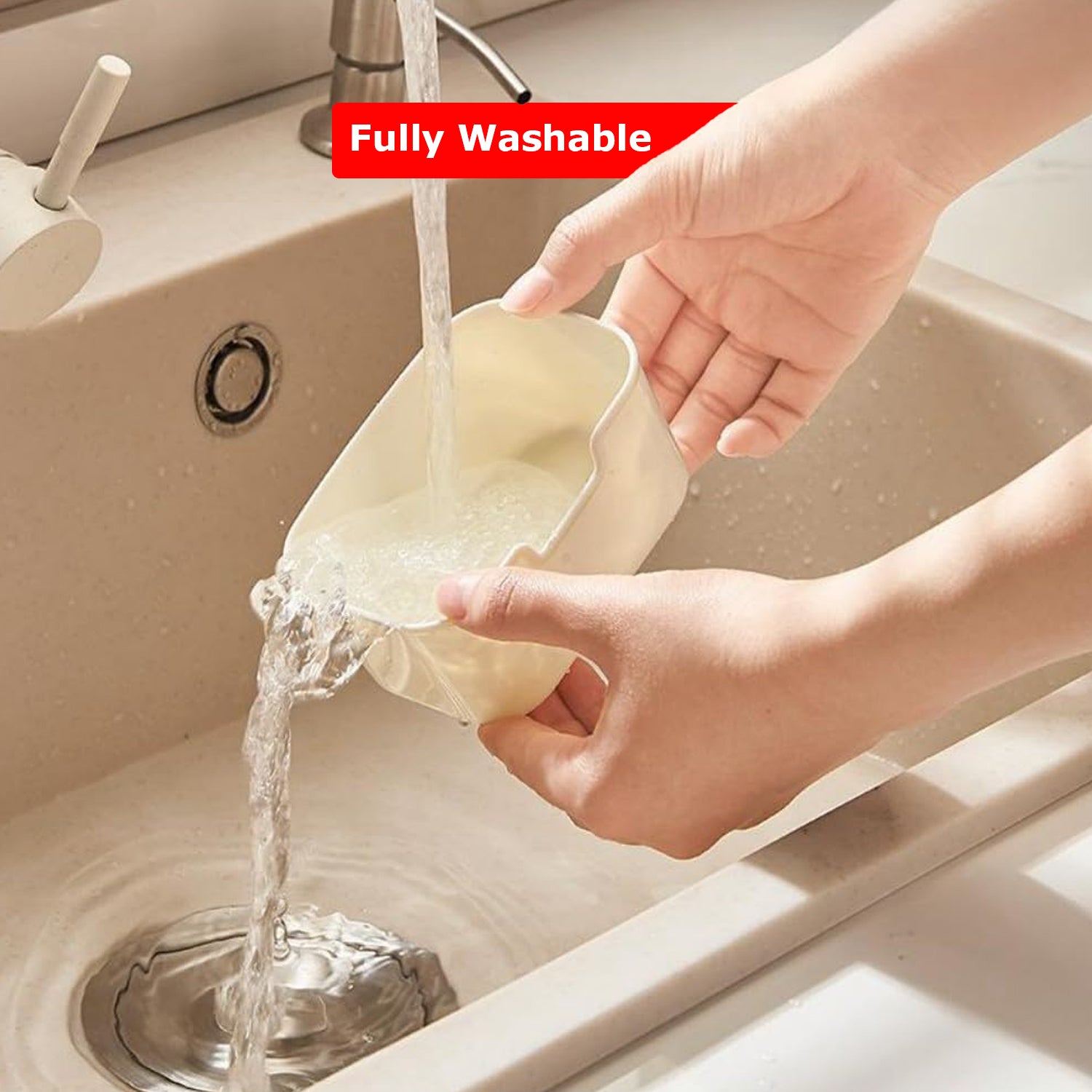 Hivvago Divided Snack Tray – 8-Compartment with Lid & Handle, Cream White