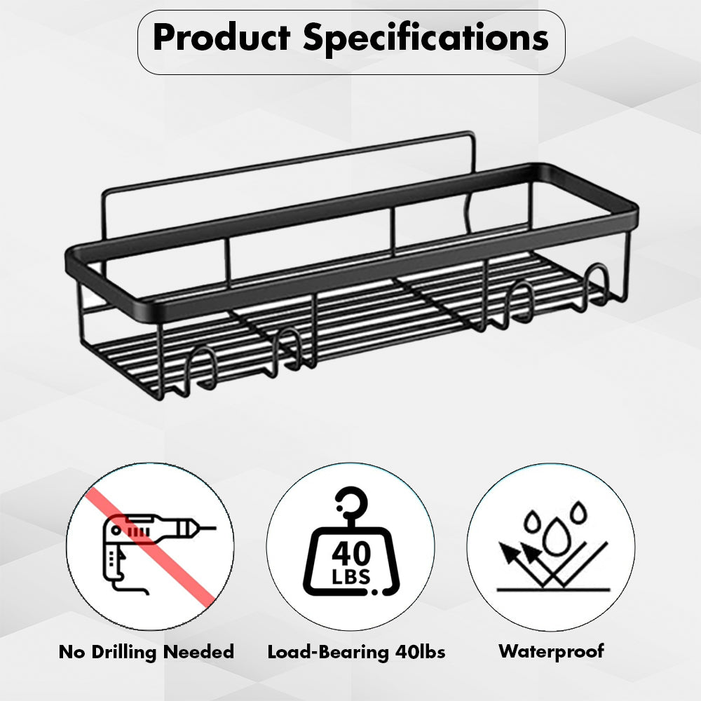 Hivvago Stainless Steel Bathroom Organizer with Adhesive Shelves