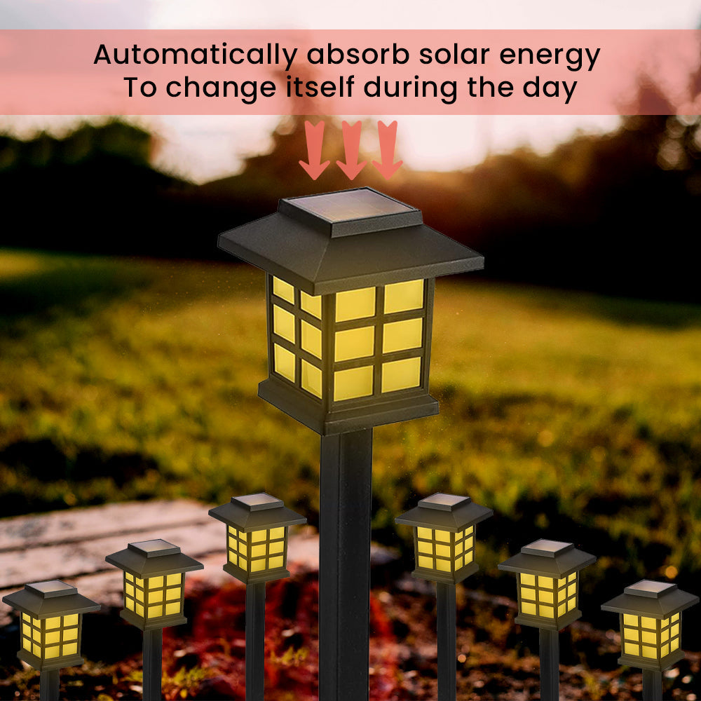 Dimnezz Solar Powered Waterproof LED Stake Lights for Outdoor Lighting